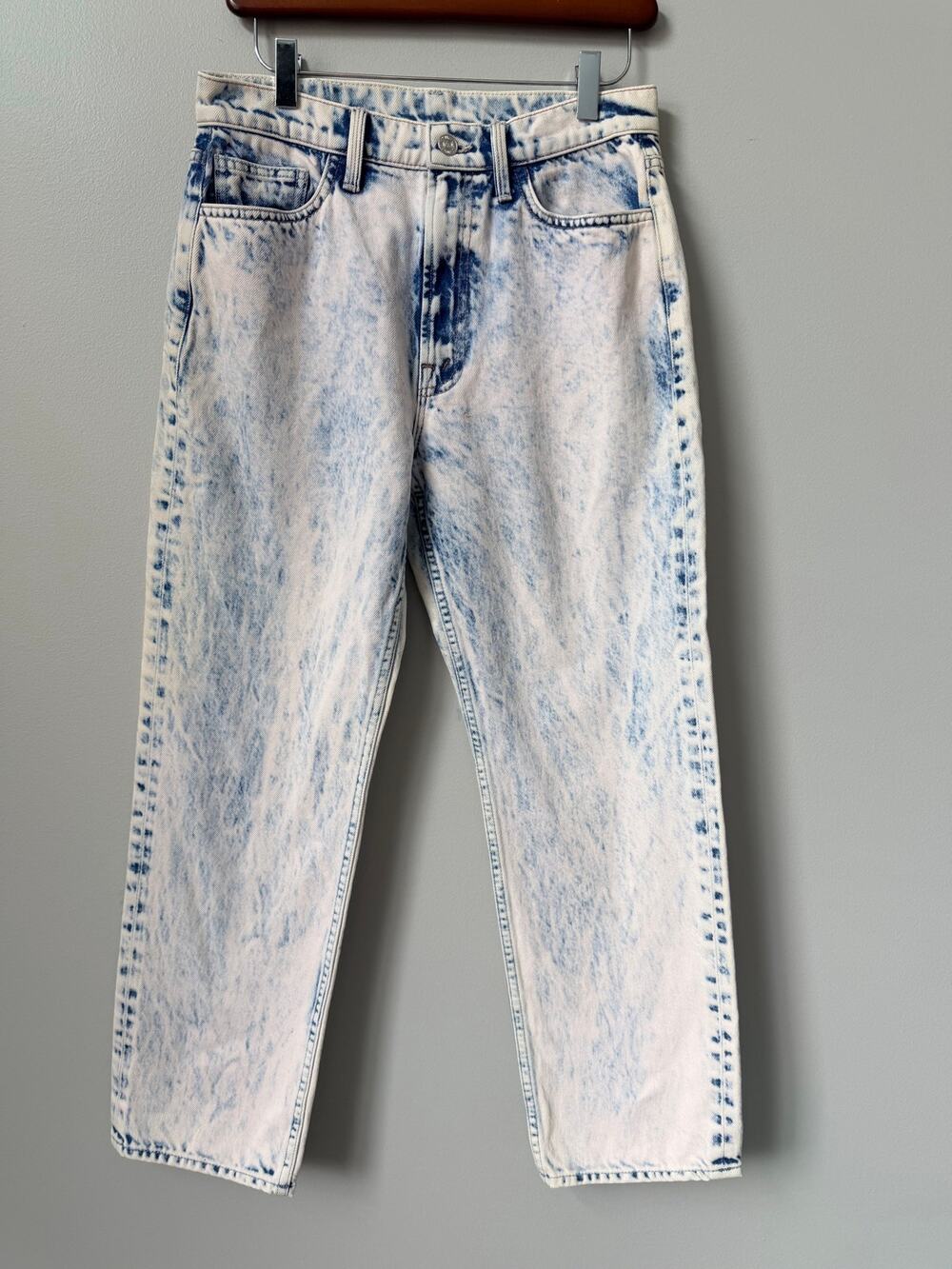 MOTHER High Waisted Rider Ankle Jeans Acid Wash Size 27 Read Description Flaws